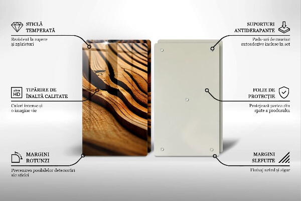 Placa din sticla protectie perete bucatarie Butuc de lemn