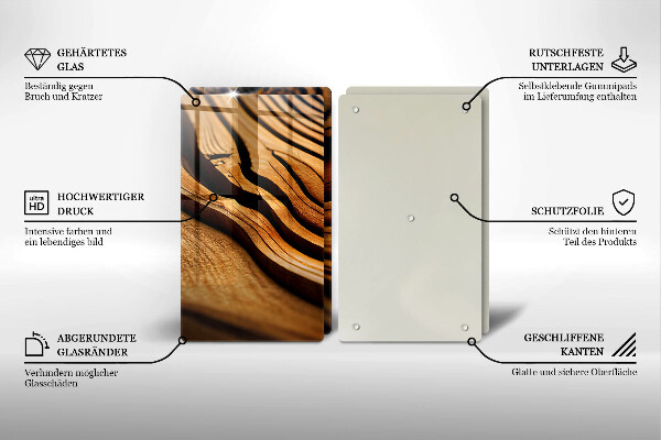 Placa din sticla protectie perete bucatarie Butuc de lemn