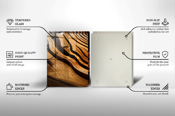 Placa din sticla protectie perete bucatarie Butuc de lemn