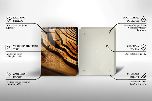 Placa din sticla protectie perete bucatarie Butuc de lemn