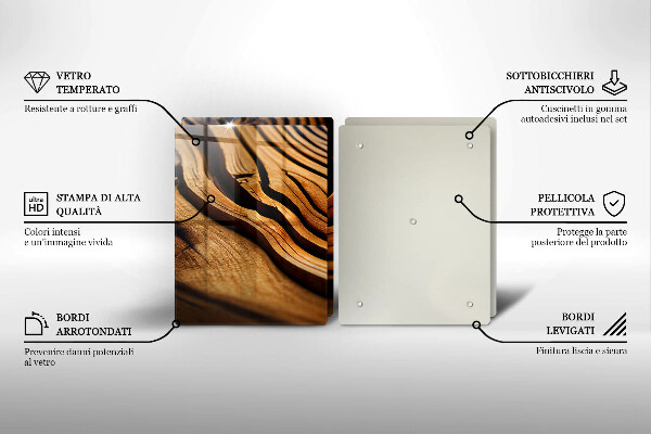 Placa din sticla protectie perete bucatarie Butuc de lemn