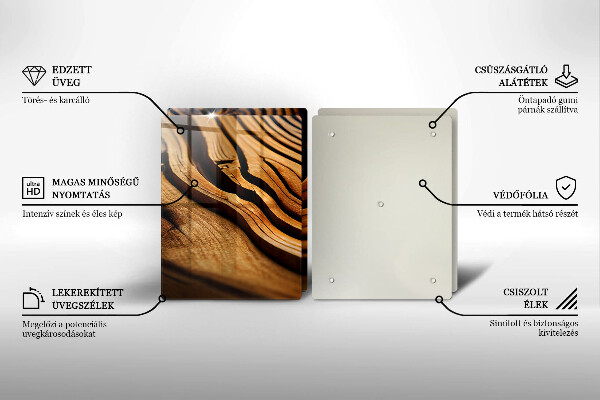 Placa din sticla protectie perete bucatarie Butuc de lemn