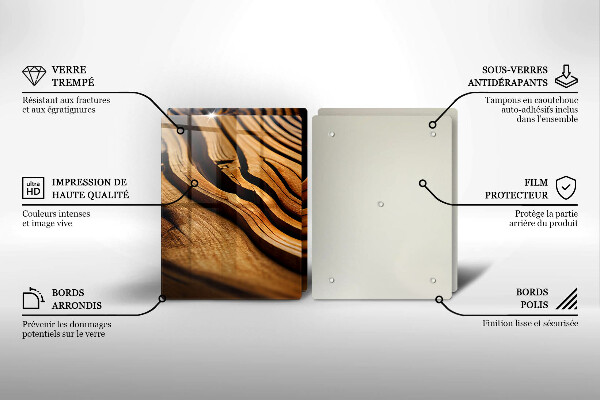 Placa din sticla protectie perete bucatarie Butuc de lemn