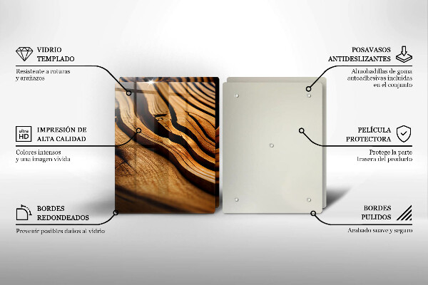 Placa din sticla protectie perete bucatarie Butuc de lemn