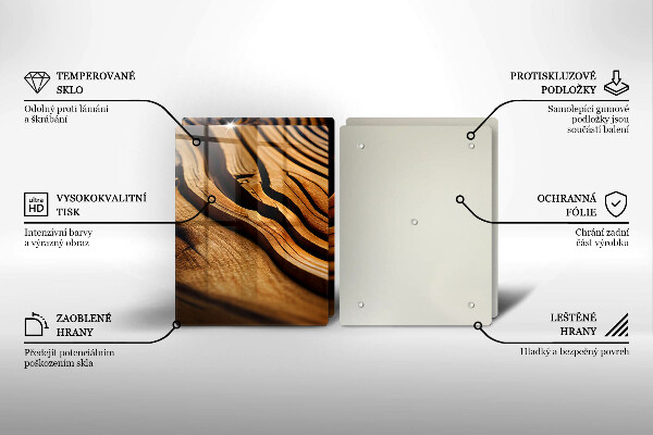 Placa din sticla protectie perete bucatarie Butuc de lemn