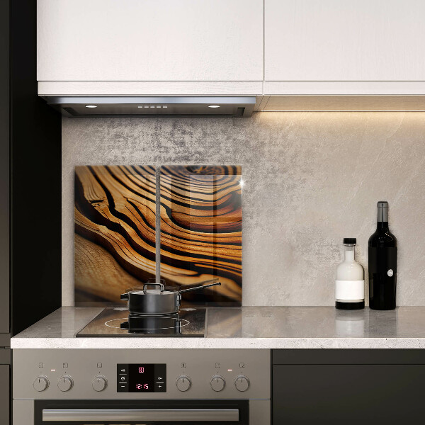 Placa din sticla protectie perete bucatarie Butuc de lemn