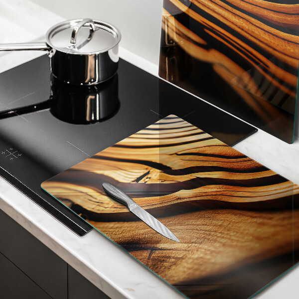 Placa din sticla protectie perete bucatarie Butuc de lemn