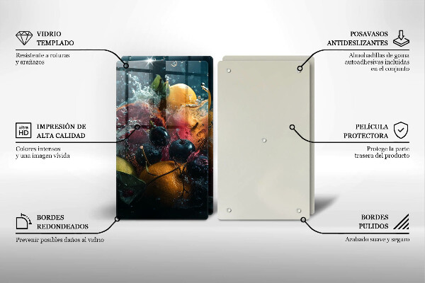 Placa din sticla protectie perete bucatarie Fructe în apă