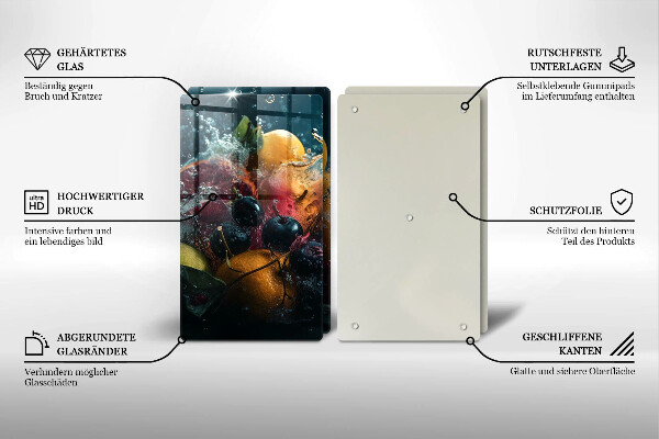 Placa din sticla protectie perete bucatarie Fructe în apă