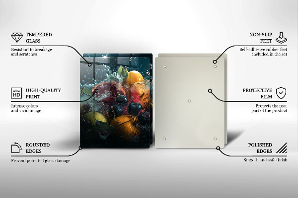 Placa din sticla protectie perete bucatarie Fructe în apă