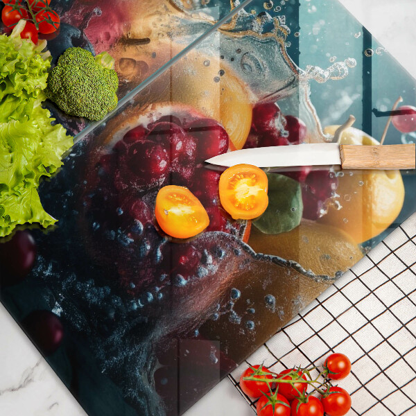 Placa din sticla protectie perete bucatarie Fructe în apă