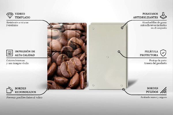 Placa din sticla protectie perete bucatarie Boabe de cafea