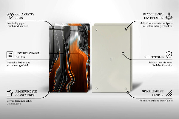 Placa din sticla protectie perete bucatarie Model abstract