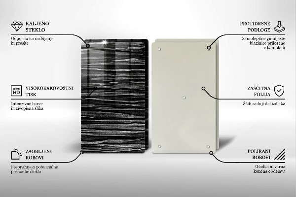 Placa din sticla protectie perete bucatarie Abstracția neagră