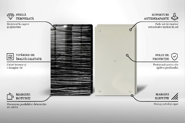 Placa din sticla protectie perete bucatarie Abstracția neagră
