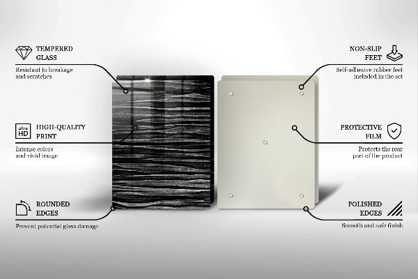 Placa din sticla protectie perete bucatarie Abstracția neagră