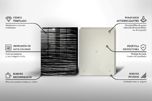 Placa din sticla protectie perete bucatarie Abstracția neagră