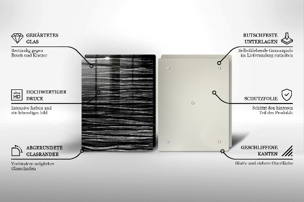 Placa din sticla protectie perete bucatarie Abstracția neagră