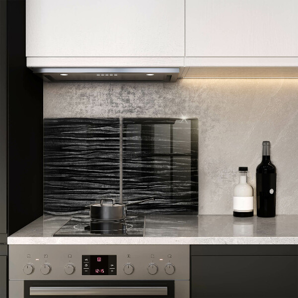 Placa din sticla protectie perete bucatarie Abstracția neagră