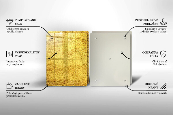 Placa din sticla protectie perete bucatarie Abstracție galbenă