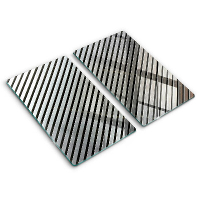 Placa din sticla protectie perete bucatarie Linii metalice