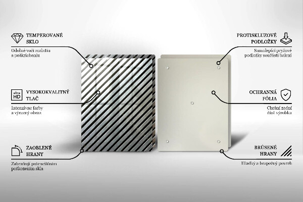 Placa din sticla protectie perete bucatarie Linii metalice