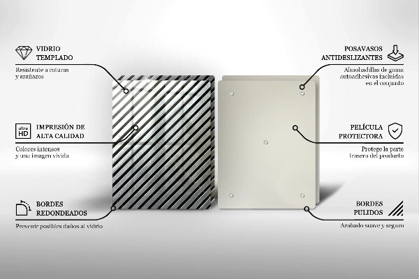 Placa din sticla protectie perete bucatarie Linii metalice