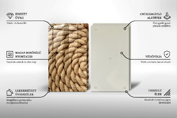 Placa din sticla protectie perete bucatarie Funie încolăcită