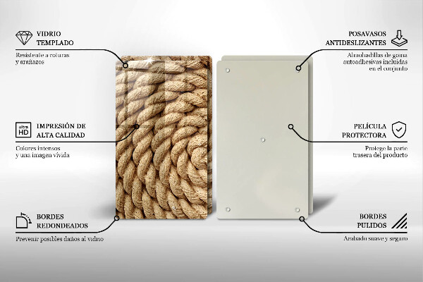 Placa din sticla protectie perete bucatarie Funie încolăcită