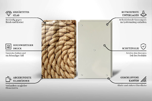 Placa din sticla protectie perete bucatarie Funie încolăcită