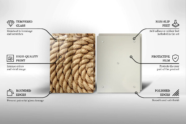 Placa din sticla protectie perete bucatarie Funie încolăcită