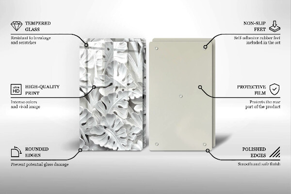 Placa din sticla protectie perete bucatarie Flori albe