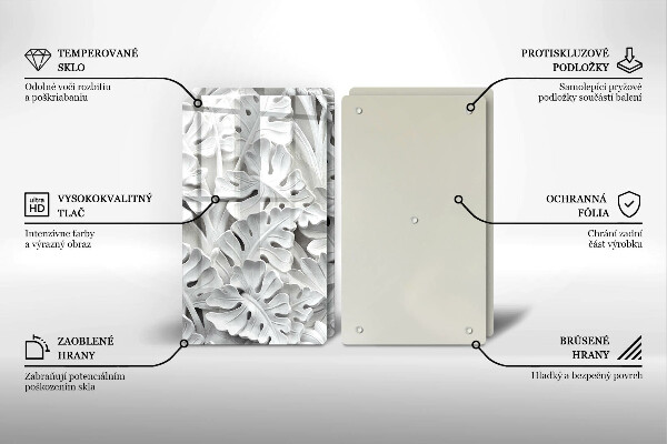 Placa din sticla protectie perete bucatarie Flori albe