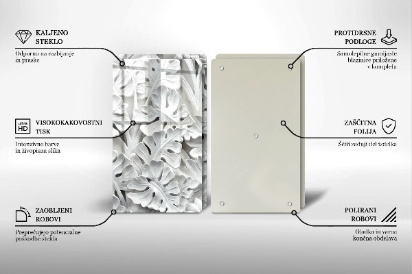 Placa din sticla protectie perete bucatarie Flori albe