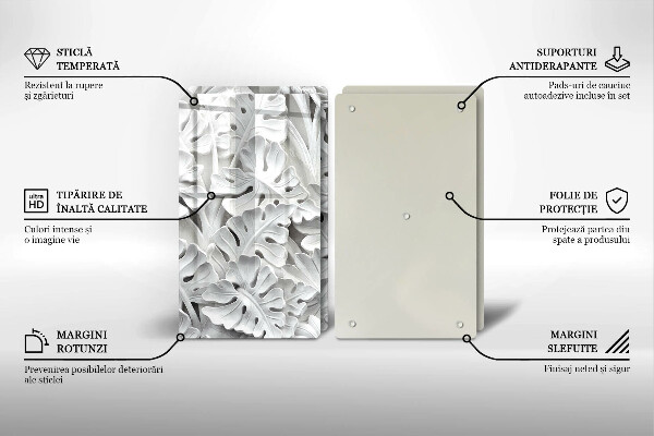 Placa din sticla protectie perete bucatarie Flori albe