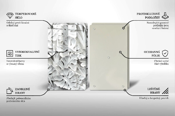 Placa din sticla protectie perete bucatarie Flori albe