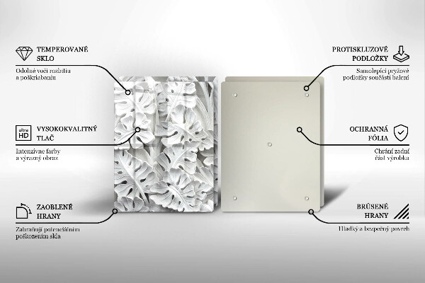 Placa din sticla protectie perete bucatarie Flori albe