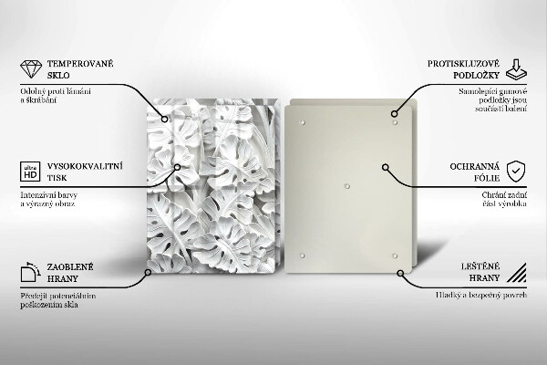 Placa din sticla protectie perete bucatarie Flori albe