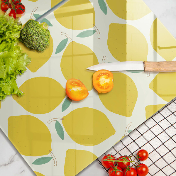 Placa din sticla protectie perete bucatarie Lămâi din desene animate