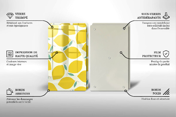 Placa din sticla protectie perete bucatarie Lămâi din desene animate