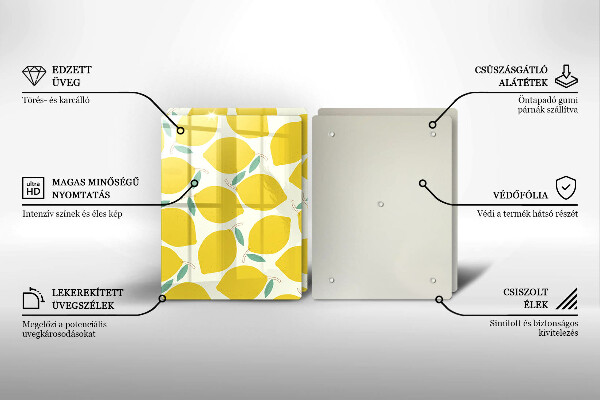 Placa din sticla protectie perete bucatarie Lămâi din desene animate