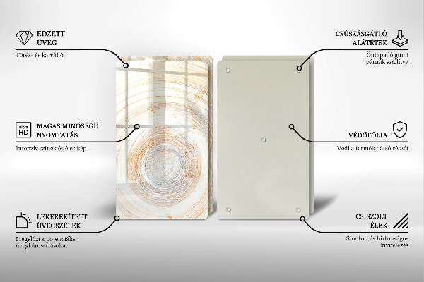 Placa din sticla protectie perete bucatarie Textura lemnului