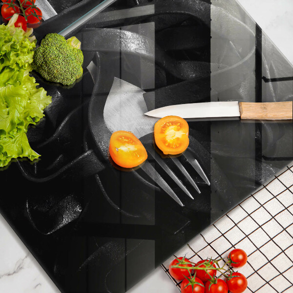 Placa din sticla protectie perete bucatarie Paste tagliatelle negre