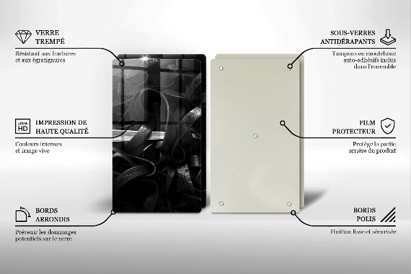 Placa din sticla protectie perete bucatarie Paste tagliatelle negre