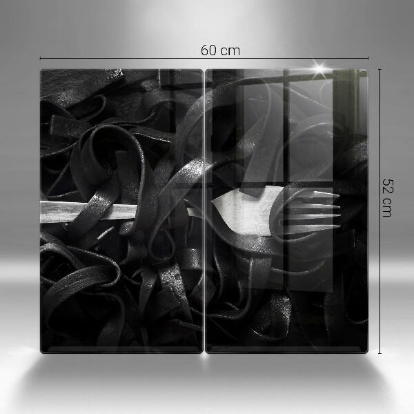 Placa din sticla protectie perete bucatarie Paste tagliatelle negre