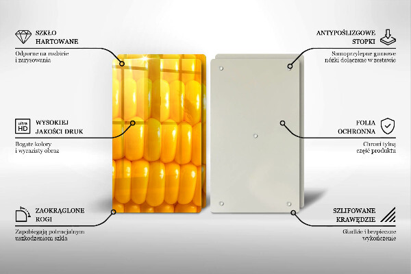 Placa din sticla protectie perete bucatarie Boabe de porumb