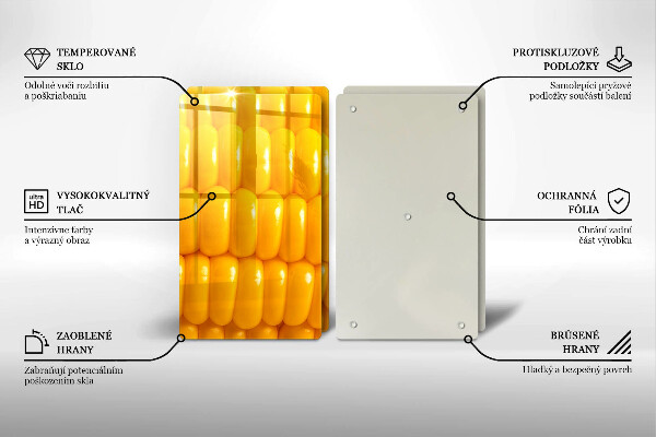 Placa din sticla protectie perete bucatarie Boabe de porumb