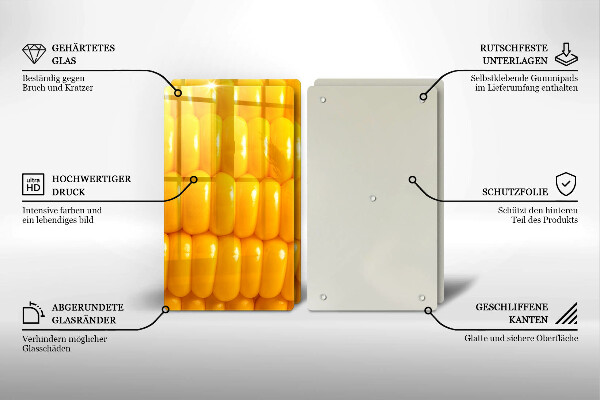 Placa din sticla protectie perete bucatarie Boabe de porumb