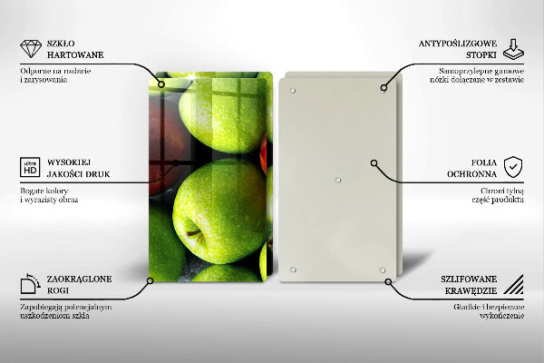 Placa din sticla protectie perete bucatarie Mere suculente