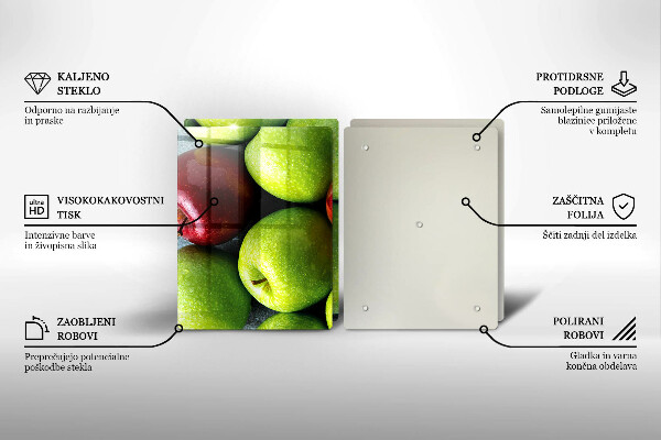 Placa din sticla protectie perete bucatarie Mere suculente